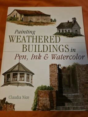 4/$25 Deal! art class Weathered Buildings In Pen, Ink And Watercolour